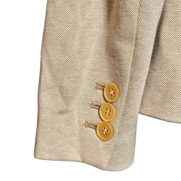 Talbots Double Button Cotton Light Tan Lightweight Blazer Size 6p - Picture 5 of 9